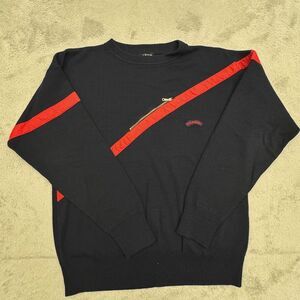 Paul & Shark Men's Sweater Size Large Navy Blue, Red Stripe Front‎ Zip Pocket